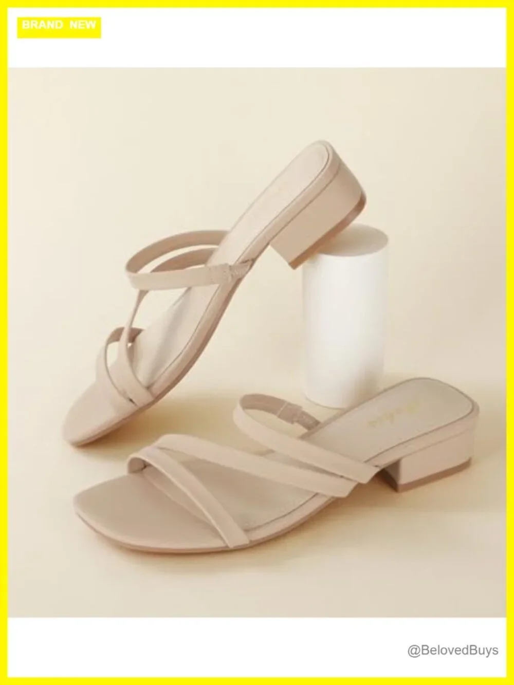 Women's 1 Inch Low Chunky Block Heel Sandals Square Open Toe Slip On Mules